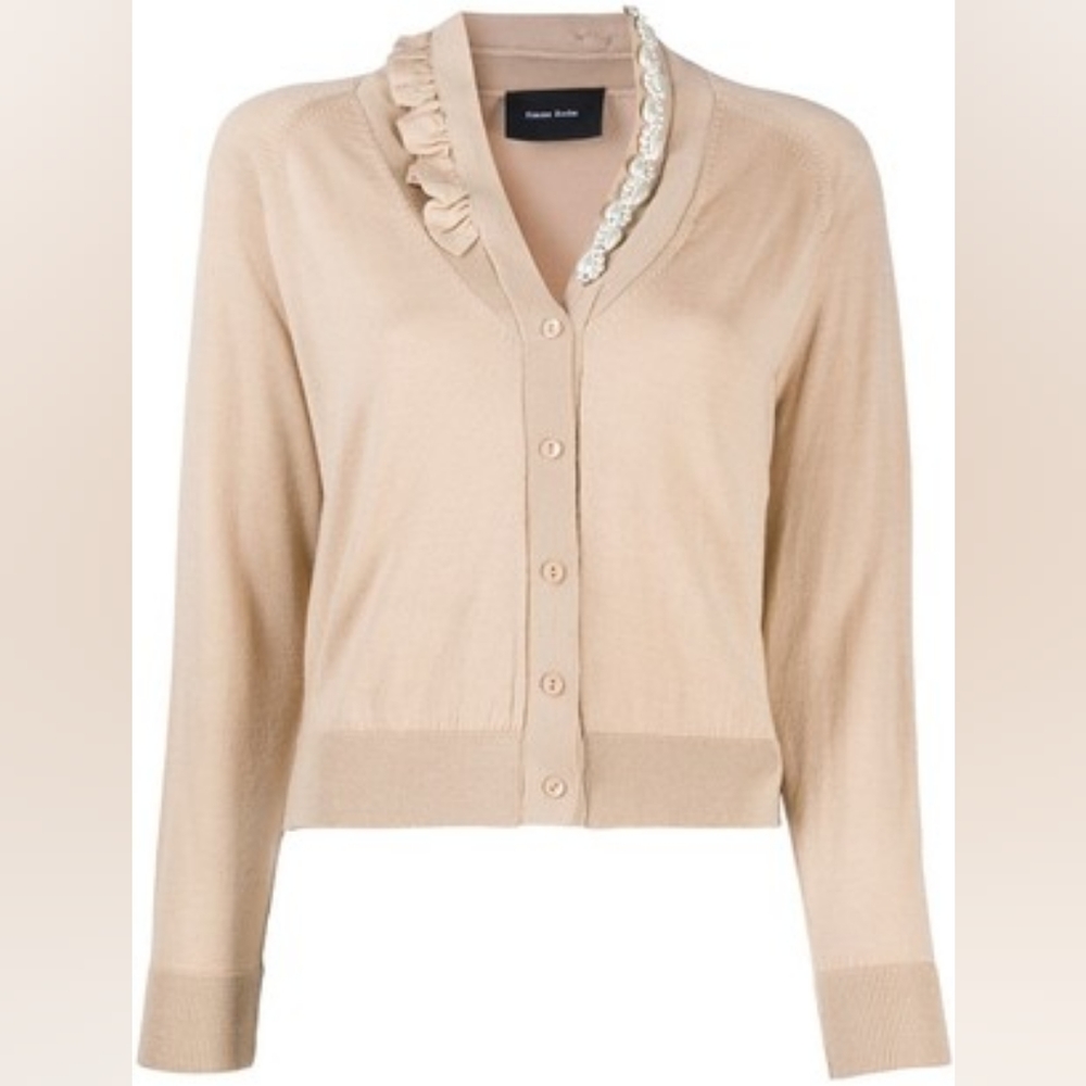 NWT $895 Simone Rocha cardigan sweater with pearls